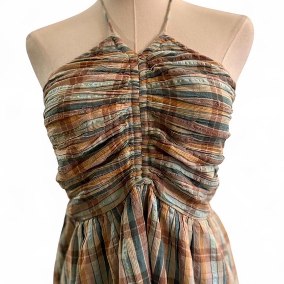 Plaid Halter Neck Dress American Eagle AE CottageCore Dainty Soft Girl - Picture 4 of 6